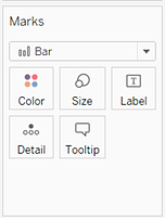 The bar chart dropdown option on the marks card.